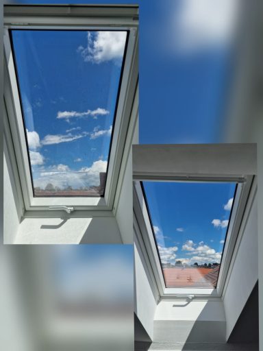 Vorher-Nachher-Reinigung eines geschlossenen Dachfensters in Eglfing.